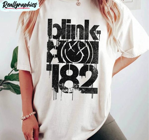 blink 182 shirt, rock band tour tee tops crewneck