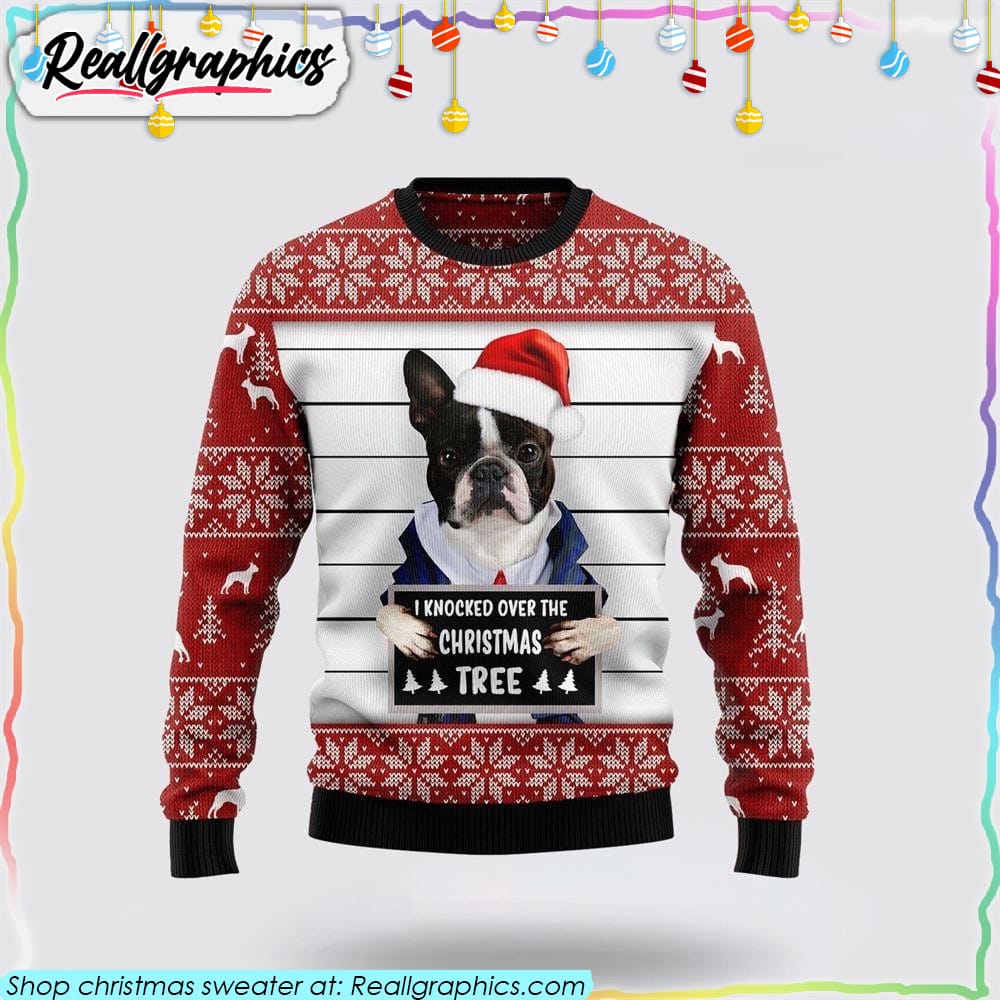 Dog Zip-Up Hoodie - Christmas Decoration – Boston Terrier World