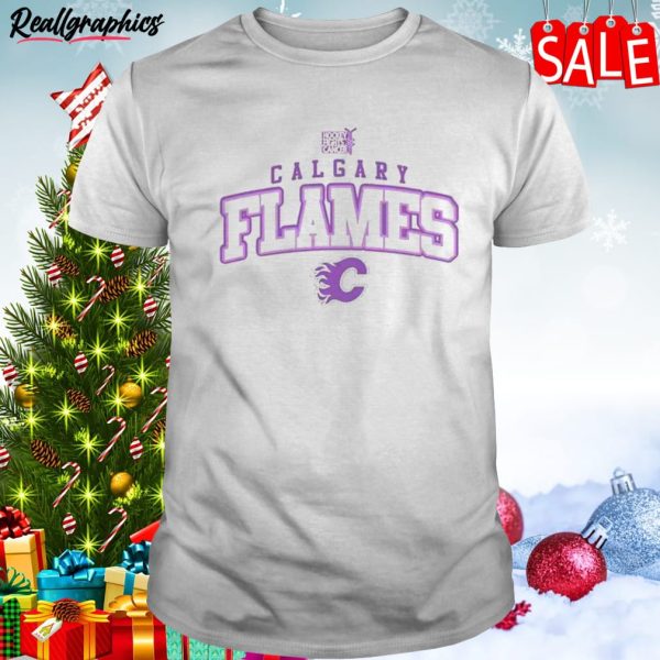 calgary flames levelwear hockey fights cancer richmond unisex shirt