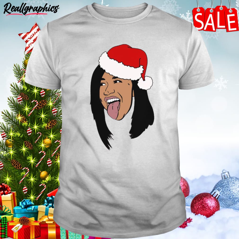 cardi b christmas santa shirt