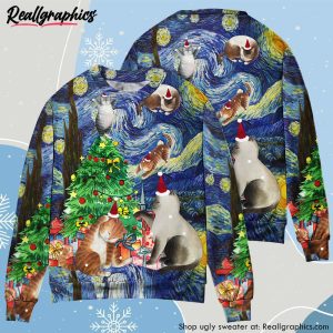 christmas-cat-playing-in-starry-night-ugly-christmas-sweater-2