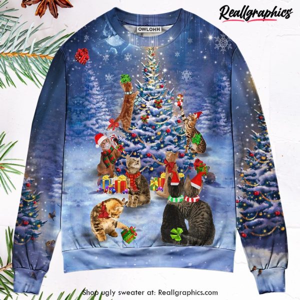 christmas-cats-love-christmas-tree-ugly-christmas-sweater-1