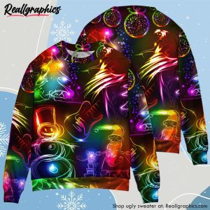 christmas-dancing-santa-claus-tree-snow-man-neon-light-style-ugly-christmas-sweater-2