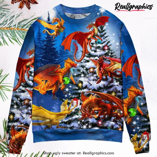 christmas-dragon-family-in-love-light-art-style-ugly-christmas-sweater-1