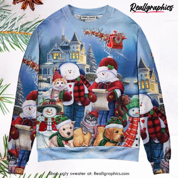 christmas-family-in-love-snowman-so-happy-xmas-art-style-ugly-christmas-sweater-1