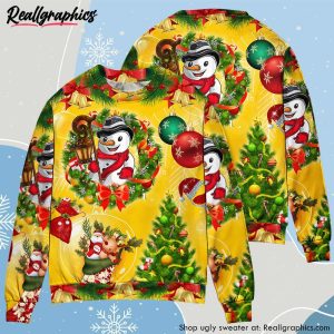 christmas-funny-snowman-happy-christmas-tree-yellow-light-ugly-christmas-sweater-2