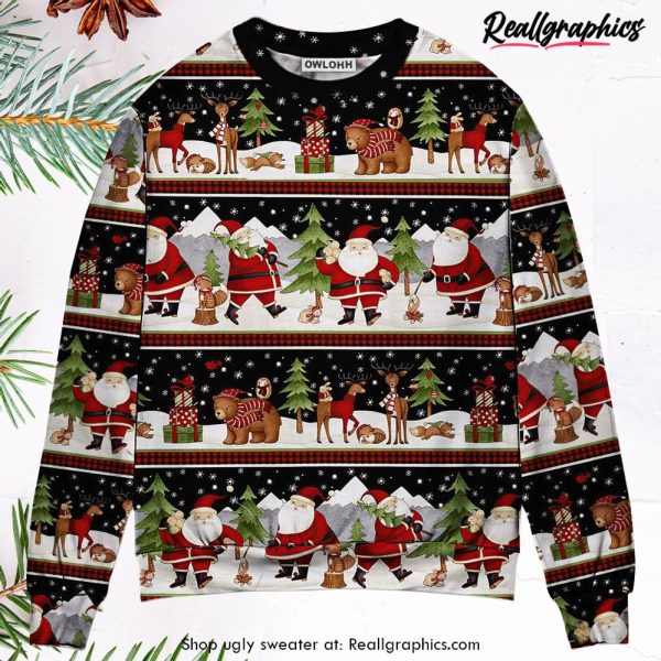 christmas-happy-night-with-santa-reindeer-and-bear-3d-printed-christmas-ugly-sweater-1