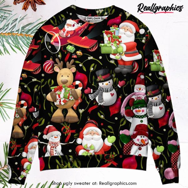 christmas-joyful-santa-snowman-merry-xmas-ugly-christmas-sweater-1