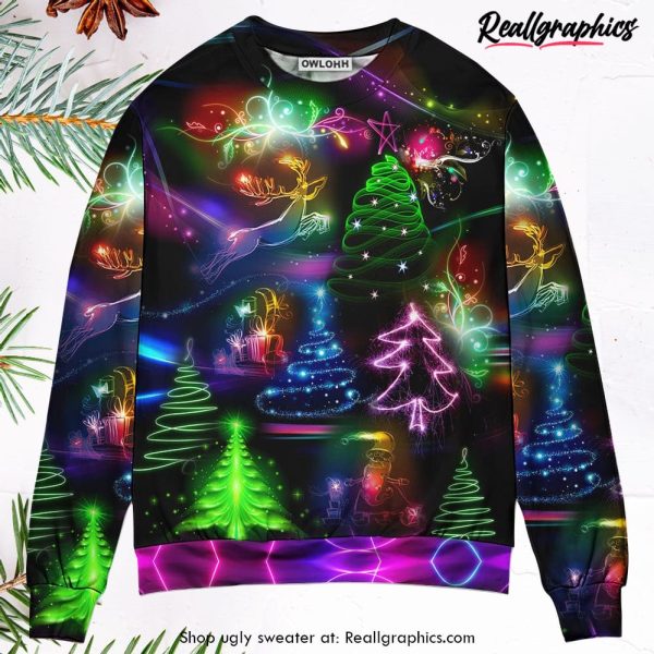 christmas-neon-art-christmas-tree-and-snowman-style-ugly-christmas-sweater-1