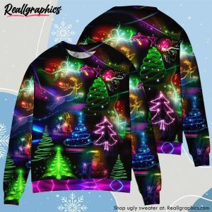 christmas-neon-art-christmas-tree-and-snowman-style-ugly-christmas-sweater-2