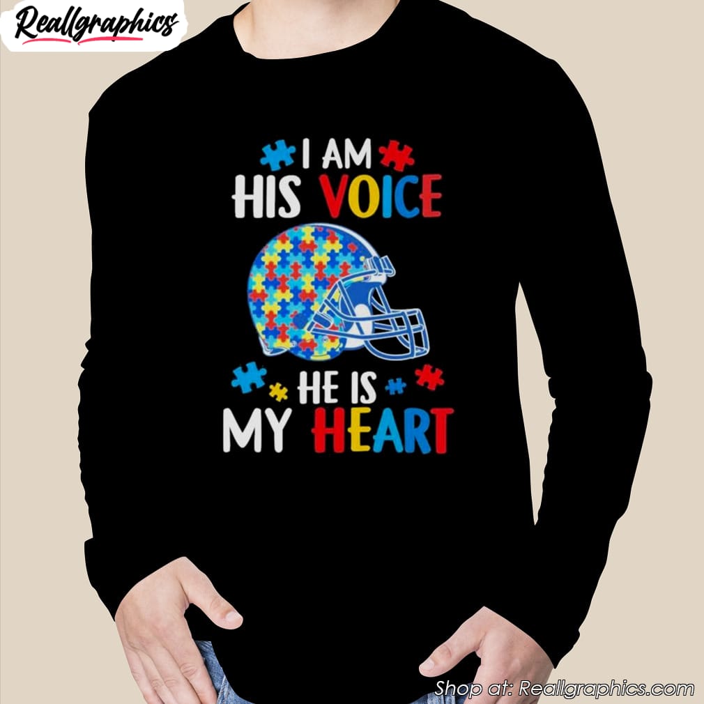 cleveland browns autism awareness i am his voice he is my heart 2023 shirt