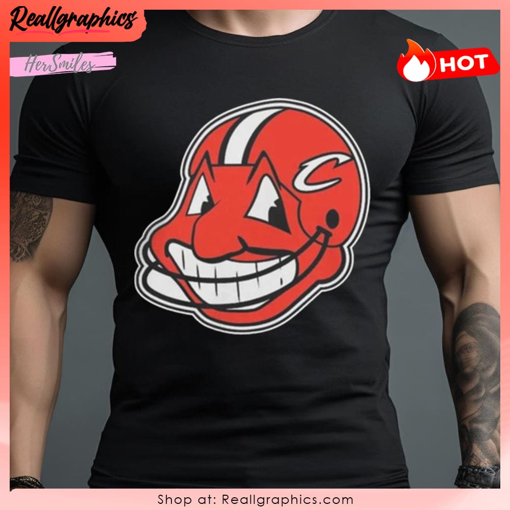 cleveland indians cleveland browns mash up logo shirt