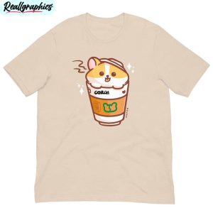 coffee corgi cute shirt, trendy crewneck long sleeve