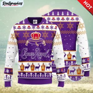 crown royal all over print christmas ugly sweater
