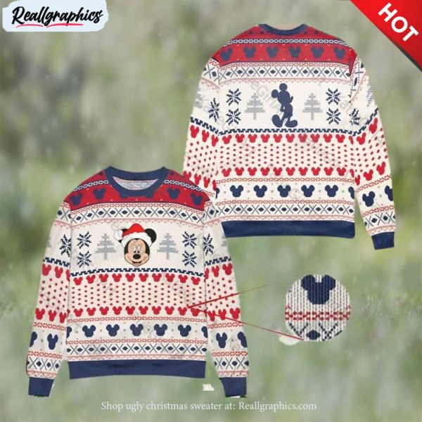 cute santa mickey christmas ugly sweater gift for disney fan