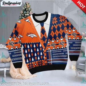  FOCO NFL Denver Broncos 3D Ugly Sweater, Large