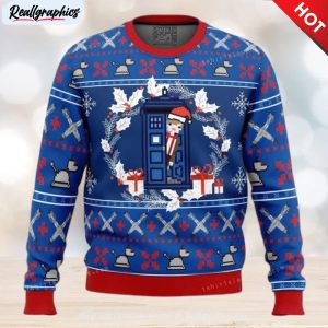 doctor who tardis christmas ugly sweater