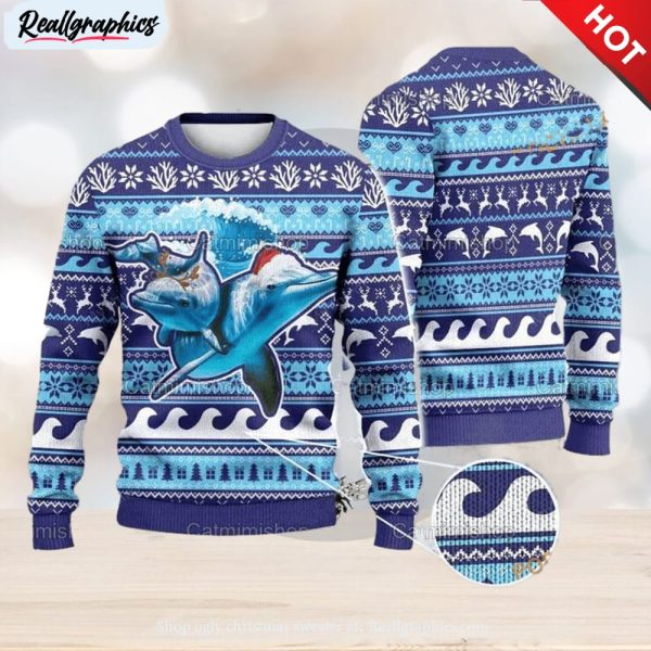 dolphin ugly christmas sweater 3d, dolphin gifts, christmas gifts