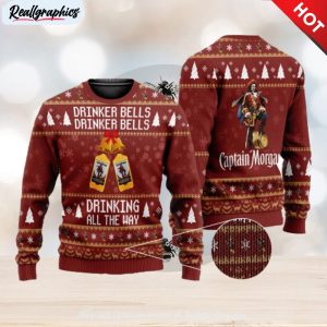 drinker bells captain morgan 3d all over printed ugly christmas sweater christmas gift for family
