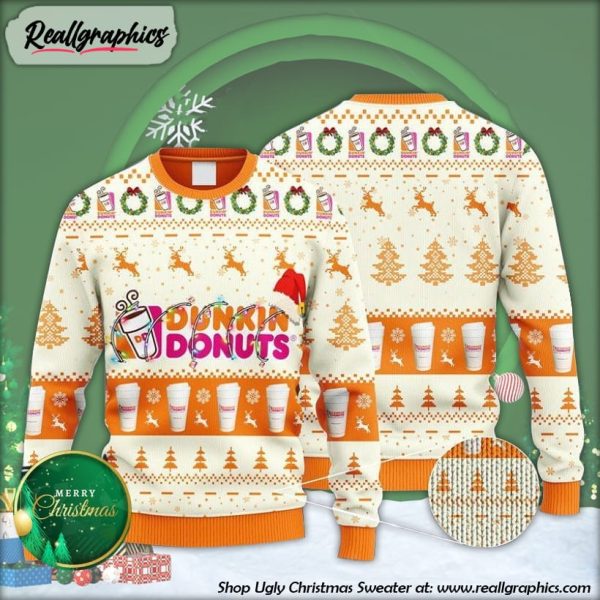 dunkin-donuts-reindeer-snowy-night-ugly-christmas-sweater