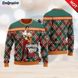 elvis presley loving you 1957 ugly christmas sweater 3d gift idea christmas