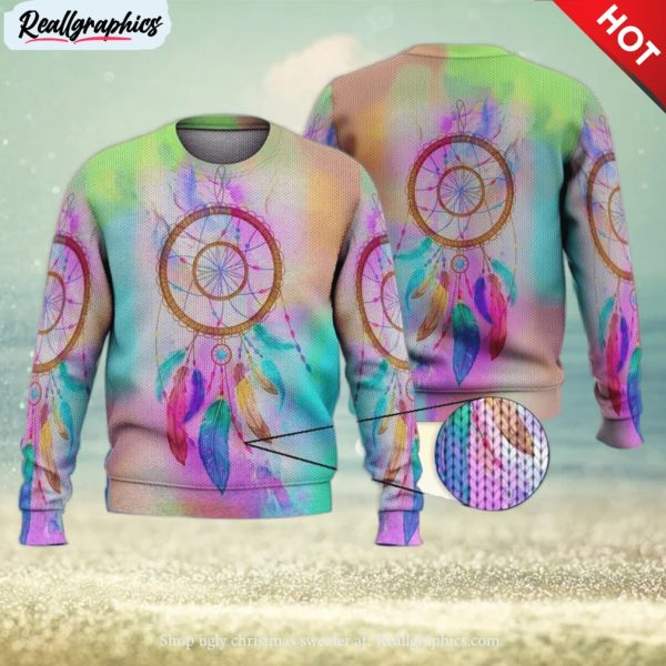 fancy colorful dream catcher 3d printed shirts 3d ugly sweater christmas gift sweater