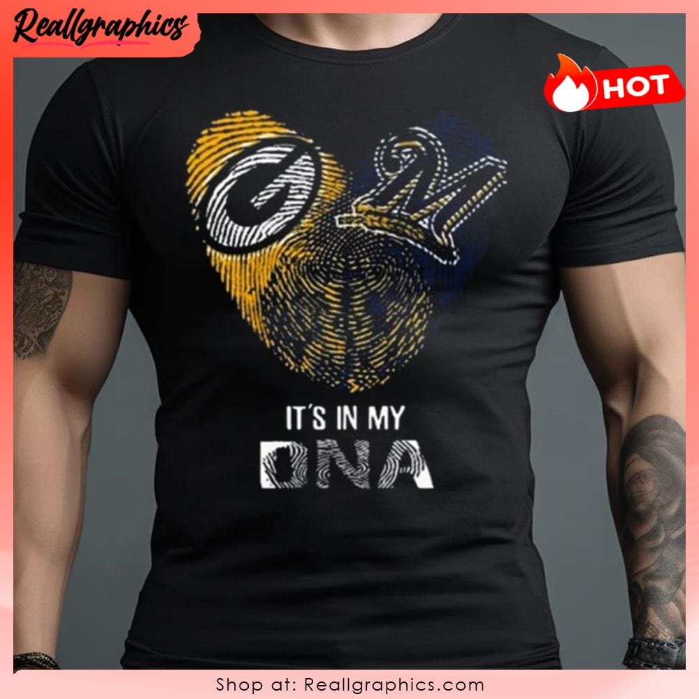 Green Bay Packers And Milwaukee Brewers Heart It's In My Dna 2023 T Shirt