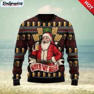 ho ho hold my beer christmas ugly sweater party