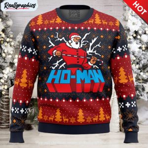 ho man santa claus ugly christmas sweater