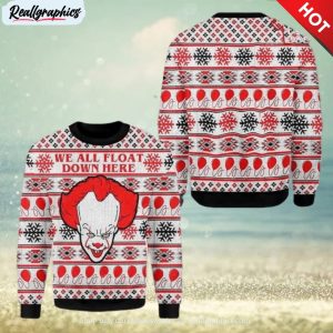 horror clown it ugly christmas sweater