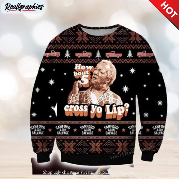 how about 5 cross yo lip ugly sweater party