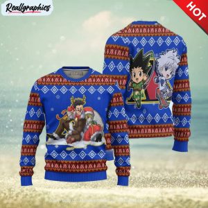 hunter x hunter ugly christmas sweater 3d kurapika x leorio gift for big fans