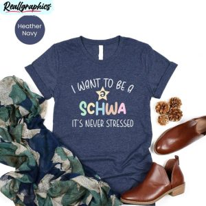 i want to be a schwa it's never stressed retro shirt, schwa short sleeve crewneck