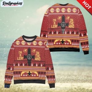 im a leaf on the wind serenity ugly christmas sweater – red