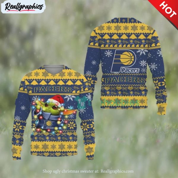 indiana pacers cute baby yoda star wars ugly christmas sweater