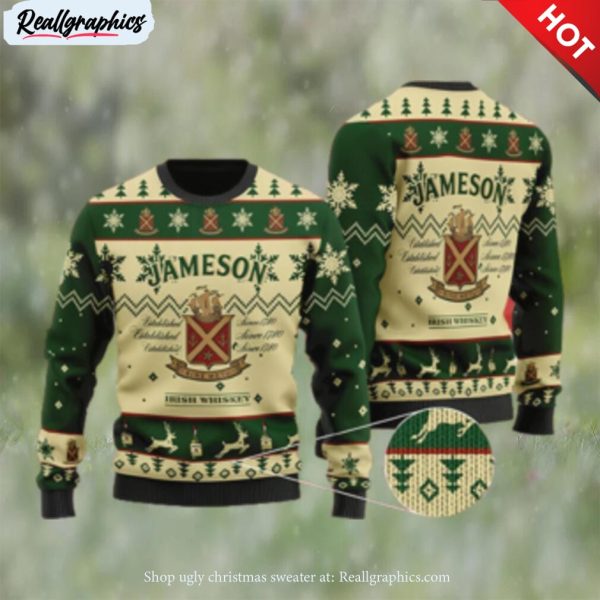 jameson irish whiskey ugly christmas sweater