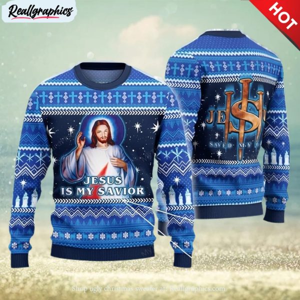 jesus is my savior ugly christmas sweater , christmas sweatshirt for sale