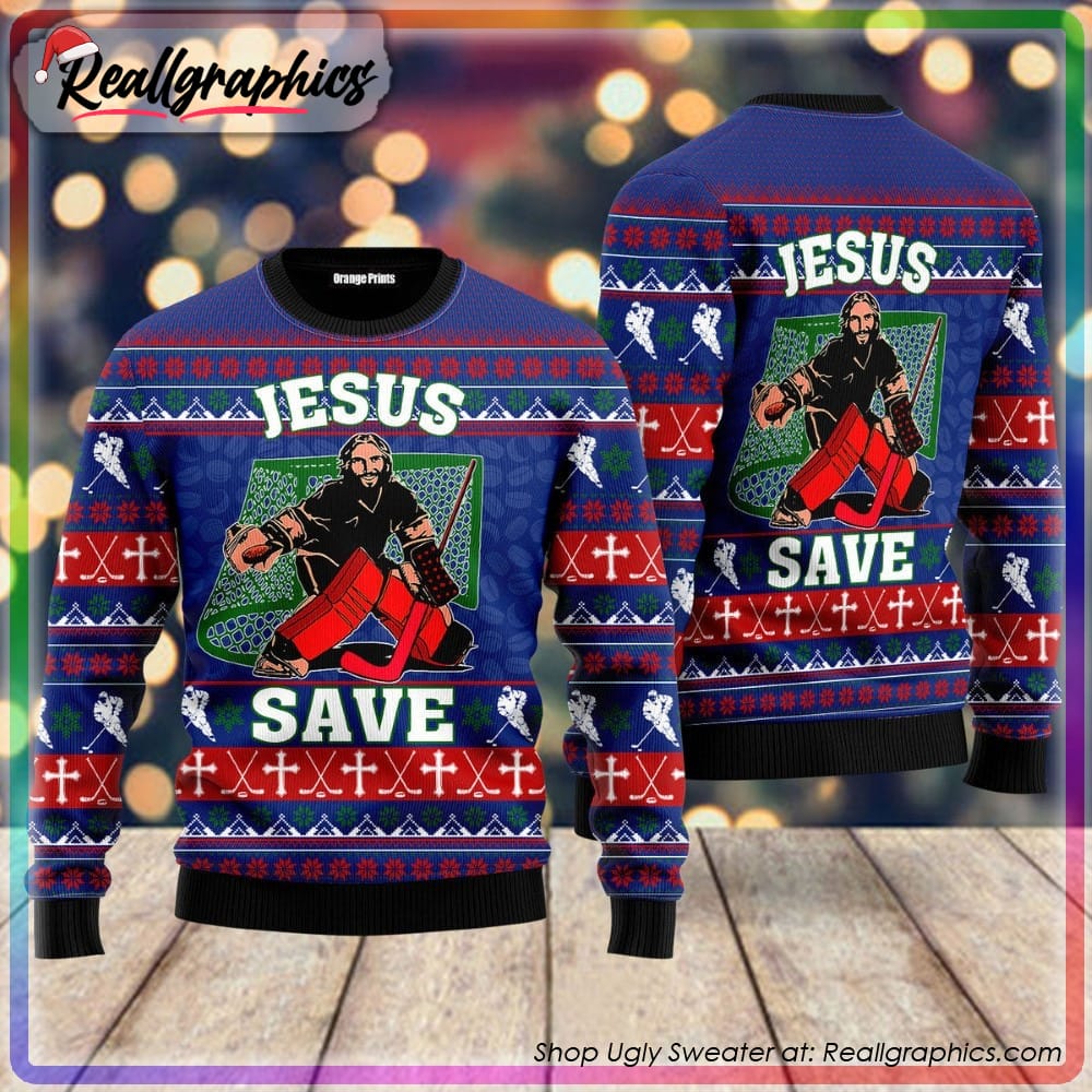 Jesus Saves New York Yankees Ugly Christmas Sweater, Jumper - OwlOhh