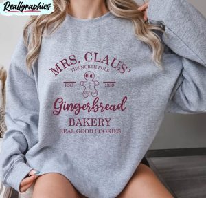 mrs claus gingerbread christmas funny shirt, christmas vintage unisex t shirt crewneck