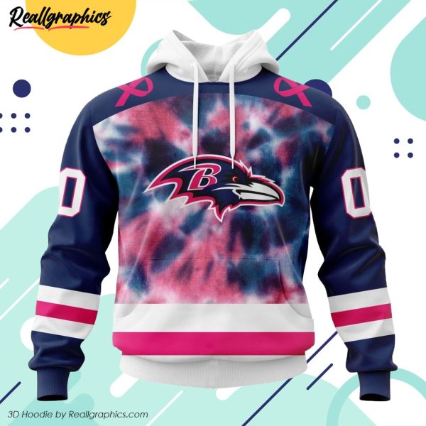 nfl baltimore ravens special pink fight breast cancer 3d printed hoodie