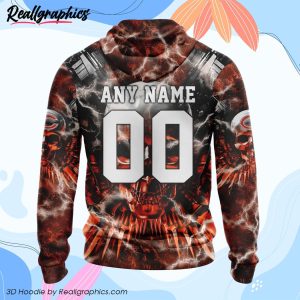 nfl chicago bears special expendables skull design all over printed hoodie