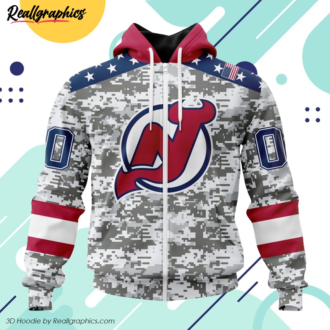 NHL New Jersey Devils Custom Name Number Military Jersey Camo