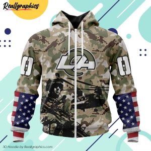 personalized nfl los angeles rams special salute to service design all over printed hoodie