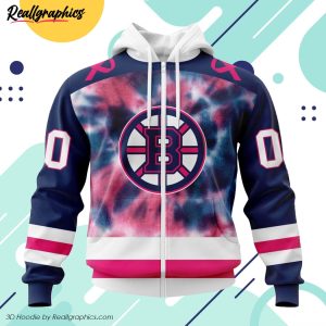 personalized nhl boston bruins special pink october fight breast cancer all over printed hoodie