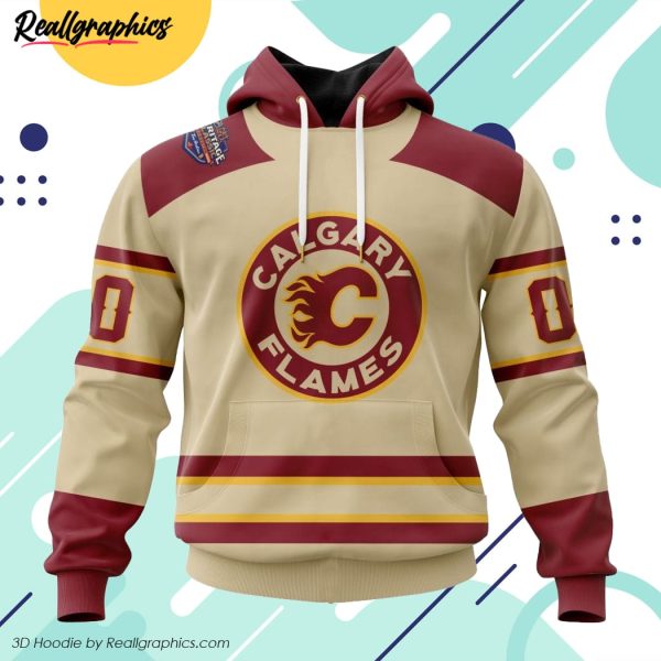 personalized nhl calgary flames 2023 heritage classic concept all over printed hoodie