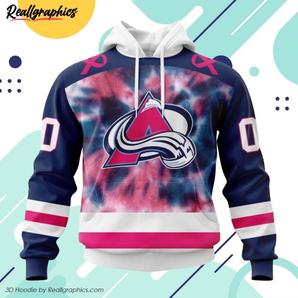 personalized nhl colorado avalanche special pink october fight breast cancer 3d printed hoodie