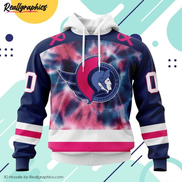 personalized nhl ottawa senators special pink october fight breast cancer 3d printed hoodie