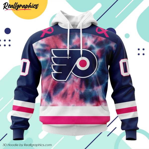 personalized nhl philadelphia flyers special pink october fight breast cancer 3d printed hoodie