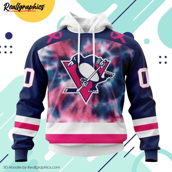 personalized nhl pittsburgh penguins special pink october fight breast cancer 3d printed hoodie