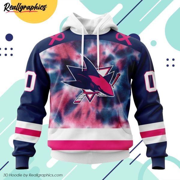 personalized nhl san jose sharks special pink october fight breast cancer 3d printed hoodie